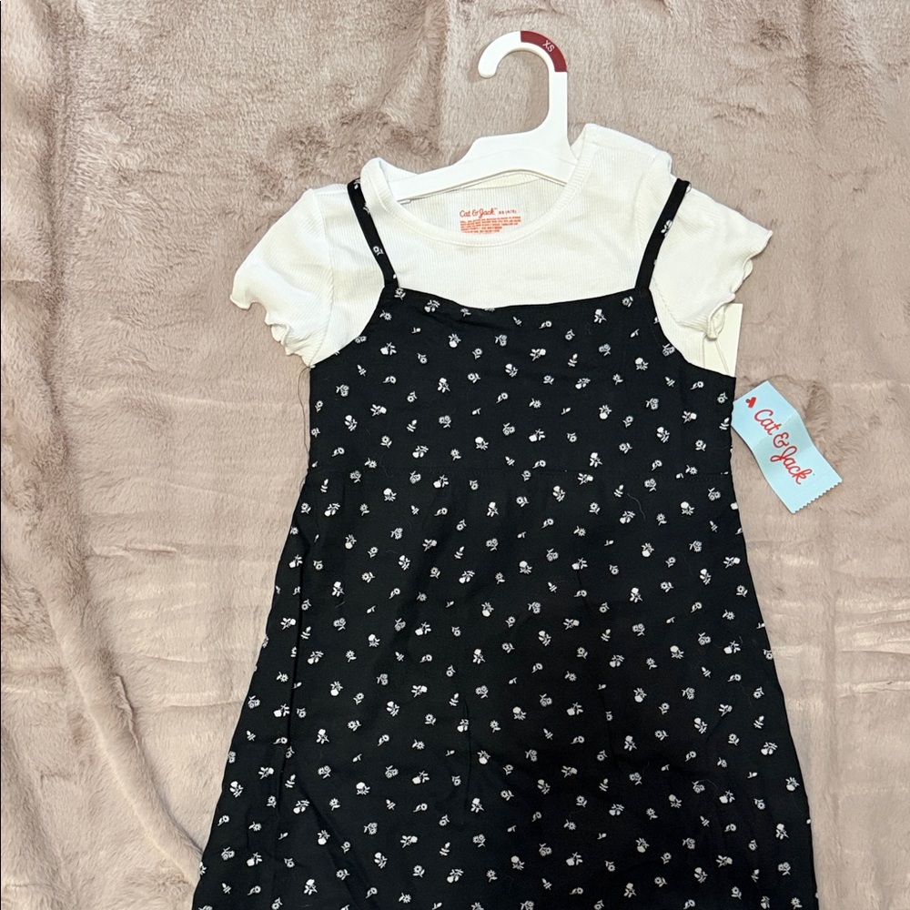 Cat & Jack Black Dress with White Top